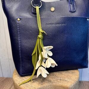 Flower Bag Charm White Fuchsia Lobelia Flowers NEW Spring Purse Accessories